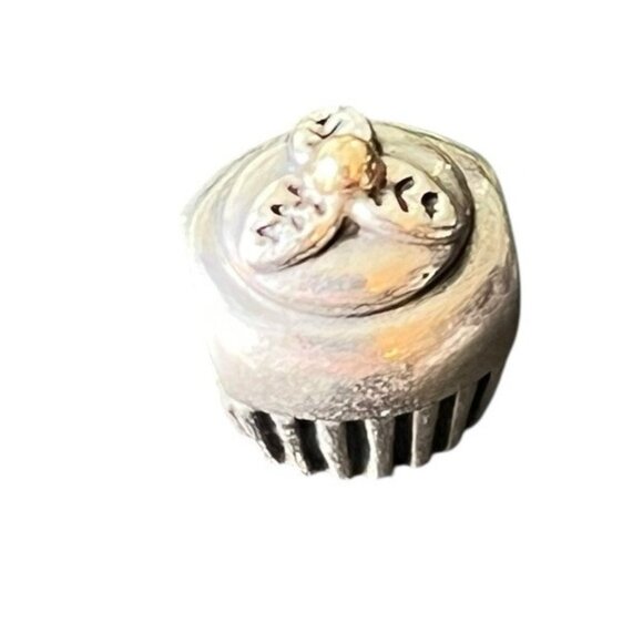 Pandora Sterling Silver 925 Cupcake Charm Slide Twist Bead Gold Baker Birthday - Picture 3 of 6